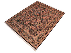 handmade Transitional Gulshan Black Red Hand Knotted RECTANGLE 100% WOOL area rug 8x10