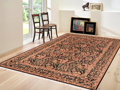handmade Transitional Gulshan Black Red Hand Knotted RECTANGLE 100% WOOL area rug 6x9