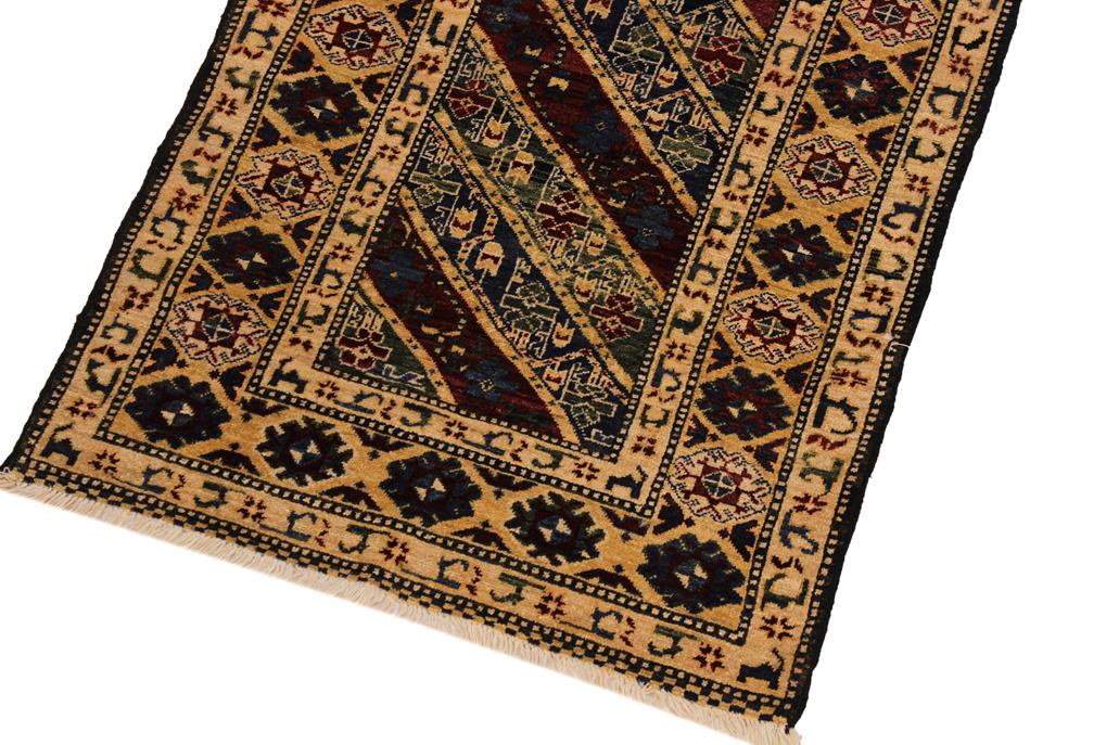 handmade Transitional Kafkaz Blue Ivory Hand Knotted RUNNER 100% WOOL area rug 3 x 25