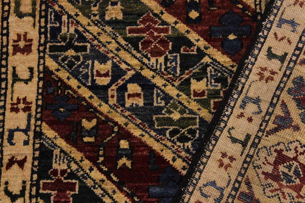 handmade Transitional Kafkaz Blue Ivory Hand Knotted RUNNER 100% WOOL area rug 3 x 25