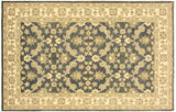 handmade Transitional Kafkaz Chobi Ziegler Charcoal Blue Hand Knotted RECTANGLE 100% WOOL area rug 4 x 6