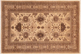 Oriental Ziegler Tarra Beige Tan Hand-Knotted Wool Rug - 6'2'' x 8'9''
