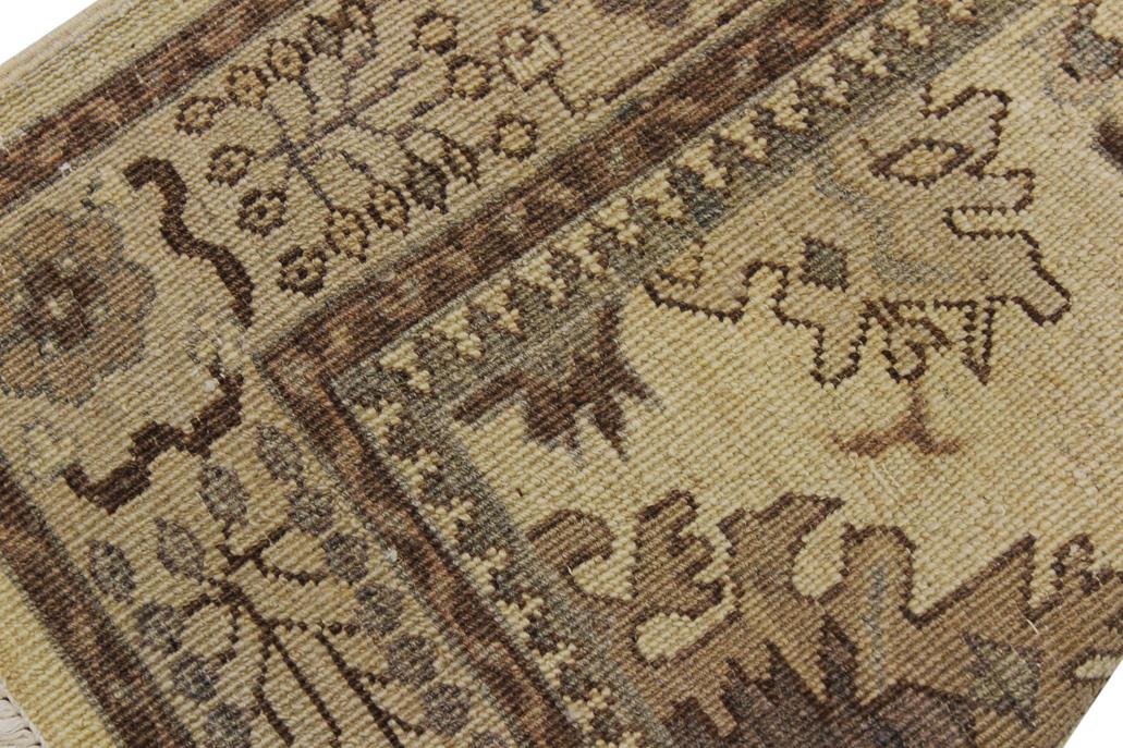 handmade Traditional Kafkaz Gold Tan Hand Knotted RUNNER 100% WOOL area rug 3 x 9