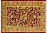 Boho Chic Ziegler Quyen Red Gold Hand-Knotted Wool Rug - 4'1'' x 6'1''