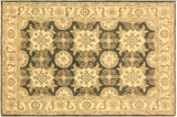 handmade Transitional Kafkaz Chobi Ziegler Gray Ivory Hand Knotted RECTANGLE 100% WOOL area rug 4 x 6