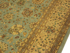 handmade Transitional Design Lt. Blue Tan Hand Knotted RECTANGLE 100% WOOL area rug 10x14