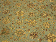 handmade Transitional Design Lt. Blue Tan Hand Knotted RECTANGLE 100% WOOL area rug 10x14