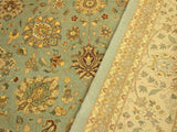 handmade Transitional Design Lt. Blue Tan Hand Knotted RECTANGLE 100% WOOL area rug 10x14