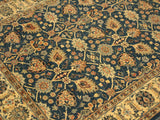 handmade Transitional Design Teal Ivory Hand Knotted RECTANGLE 100% WOOL area rug 4x6