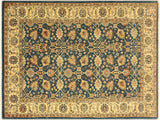 handmade Transitional Design Teal Ivory Hand Knotted RECTANGLE 100% WOOL area rug 4x6