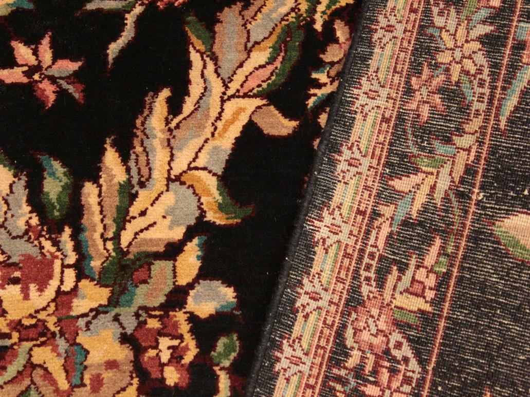 handmade Transitional Abusson Black Gold Hand Knotted RECTANGLE 100% WOOL area rug 3x5