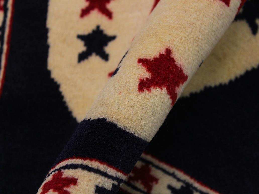 handmade Geometric Bokhara Beige Blue Hand Knotted SQUARE 100% WOOL area rug 2x2