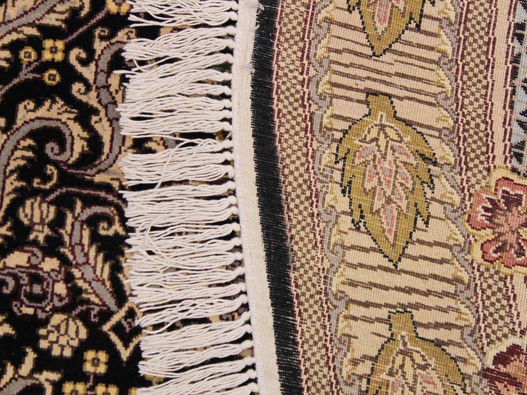 handmade Traditional Rasmi Romal Black Gold Hand-made ROUND 100% WOOL area rug 7x7