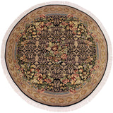 handmade Traditional Rasmi Romal Black Gold Hand-made ROUND 100% WOOL area rug 7x7