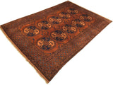 handmade Geometric Kargahi Rust Blue Hand Knotted RECTANGLE 100% WOOL area rug 7x10