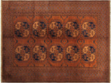 Antique Vintage Kargahi Sacha Rust/Blue Wool Rug - 6'11'' x 10'2''