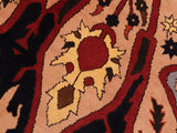 handmade Geometric Kargahi Tan Red Hand Knotted RECTANGLE 100% WOOL area rug 7x9