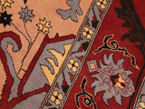 handmade Geometric Kargahi Tan Red Hand Knotted RECTANGLE 100% WOOL area rug 7x9