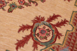handmade Geometric Kafkaz Chobi Ziegler Beige Rust Hand Knotted RECTANGLE 100% WOOL area rug 6 x 9