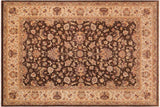 Oriental Ziegler Brown Ivory Hand-Knotted Wool Rug - 9'8'' x 12'9''