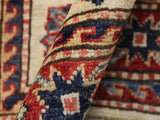 handmade Geometric Super Kazak Beige Red Hand Knotted RECTANGLE 100% WOOL area rug 2x4
