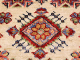 handmade Geometric Super Kazak Beige Red Hand Knotted RECTANGLE 100% WOOL area rug 2x3
