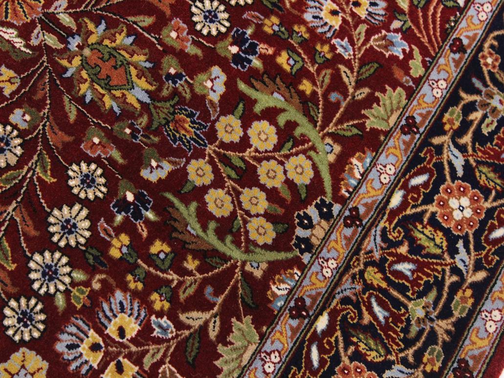 handmade  Hereke Red Blue Hand Knotted RECTANGLE WOOL&SILK area rug 4x6