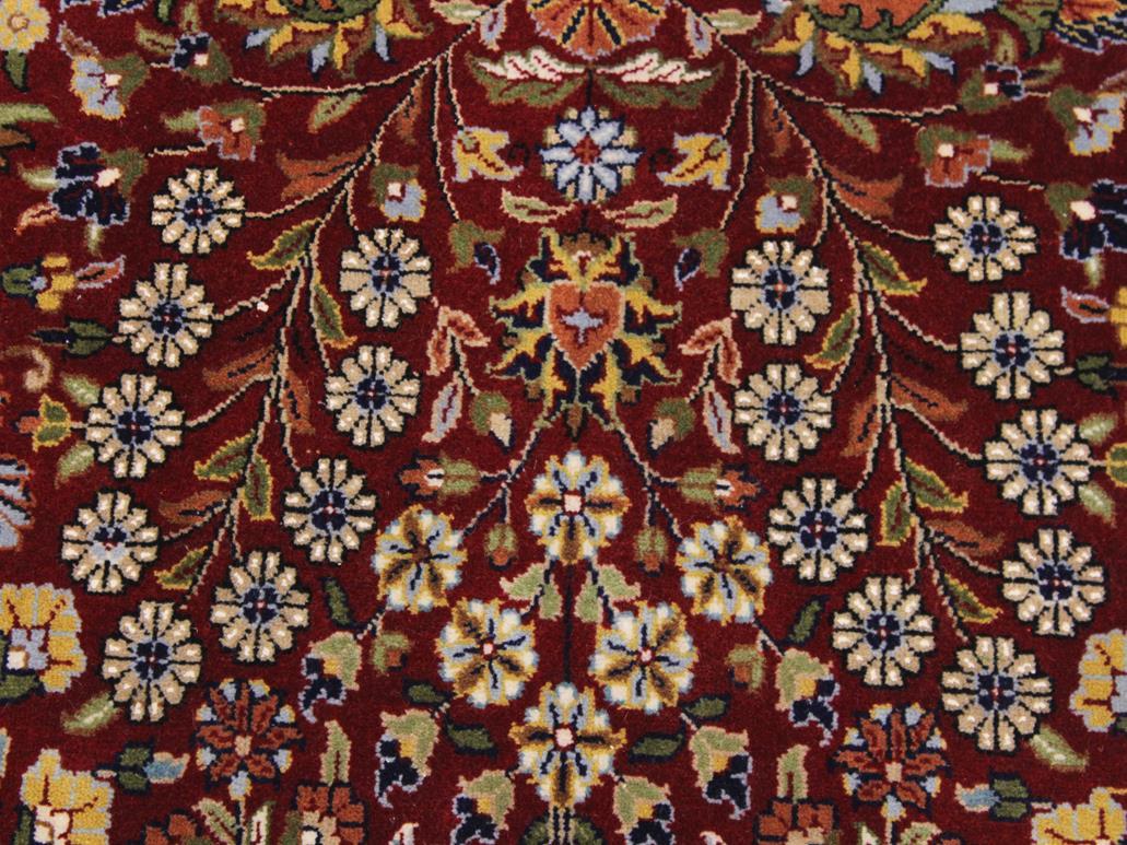 handmade  Hereke Red Blue Hand Knotted RECTANGLE WOOL&SILK area rug 4x6