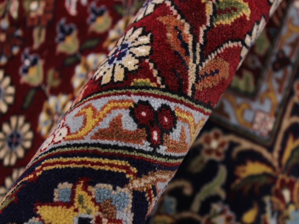 handmade  Hereke Red Blue Hand Knotted RECTANGLE WOOL&SILK area rug 4x6