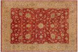 Shabby Chic Ziegler Anthem Red Gold Hand-Knotted Wool Rug - 9'0'' x 12'1''