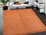 handmade Modern Art Deco Rust Tan Hand Knotted RECTANGLE 100% WOOL area rug 6x9