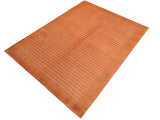 handmade Modern Art Deco Rust Tan Hand Knotted RECTANGLE 100% WOOL area rug 6x9