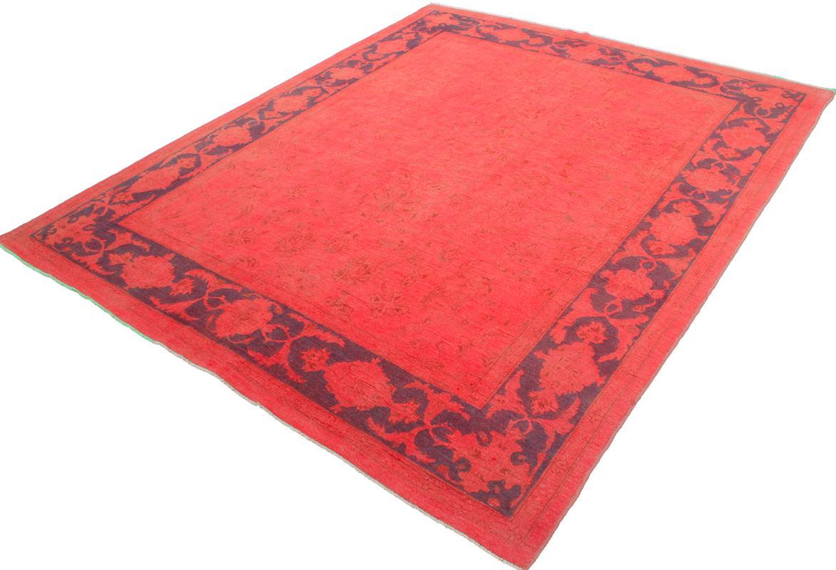 A08132, 711"x 9 6",Over Dyed                     ,8x10,Pink,BLUE,Hand-knotted                  ,Pakistan   ,100% Wool  ,Rectangle  ,652671171383