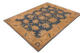 handmade Traditional Kafkaz Chobi Ziegler Blue Gold Hand Knotted RECTANGLE 100% WOOL area rug 10 x 14