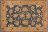 Oriental Ziegler Linn Blue Gold Hand-Knotted Wool Rug - 9'10'' x 13'6''