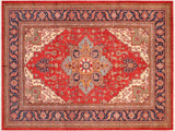handmade Geometric Super Kazak Red Blue Hand Knotted RECTANGLE 100% WOOL area rug 8x10
