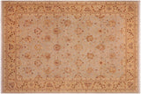 handmade Transitional Kafkaz Bluish Gray Tan Hand Knotted RECTANGLE 100% WOOL area rug 9x12