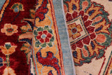 handmade Geometric Kafkaz Chobi Ziegler Blue Beige Hand Knotted RECTANGLE 100% WOOL area rug 8 x 12