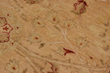 handmade Traditional Kafkaz Chobi Ziegler Tan Red Hand Knotted RECTANGLE WOOL&SILK area rug 9 x 12