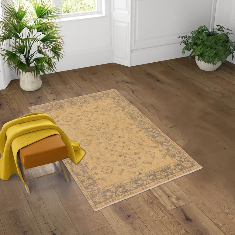 handmade Traditional Kafkaz Chobi Ziegler Ivory Gray Hand Knotted RECTANGLE 100% WOOL area rug 4 x 6