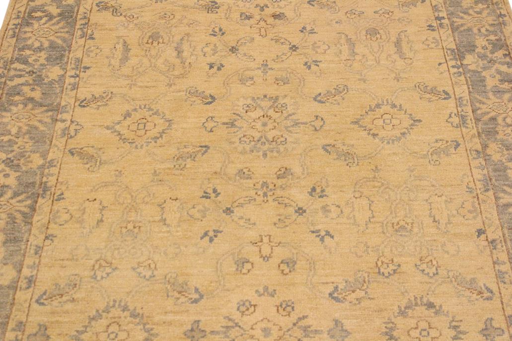 handmade Traditional Kafkaz Chobi Ziegler Ivory Gray Hand Knotted RECTANGLE 100% WOOL area rug 4 x 6