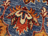 handmade Geometric Khurgeen Blue Red Hand Knotted ROUND 100% WOOL area rug 6x6
