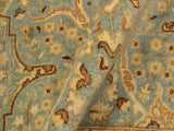 handmade Traditional Design Blue Ivory Hand Knotted RECTANGLE 100% WOOL area rug 4x6
