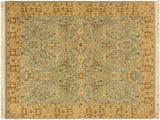 handmade Traditional Design Blue Ivory Hand Knotted RECTANGLE 100% WOOL area rug 4x6