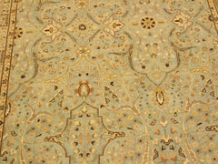 handmade Traditional Tabriz Blue Ivory Hand Knotted RECTANGLE 100% WOOL area rug 4x6