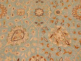 handmade Traditional Design Blue Ivory Hand Knotted RECTANGLE 100% WOOL area rug 10x14