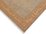 handmade Traditional Design Blue Tan Hand Knotted RECTANGLE 100% WOOL area rug 10x14