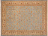 handmade Traditional Design Blue Tan Hand Knotted RECTANGLE 100% WOOL area rug 10x14