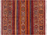 Tribal Khurgeen Laurence Blue/Gold Wool Rug - 5'0'' x 6'8''
