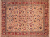 Antique Vegetable Dyed Tabriz Tan/Red Wool Rug - 8'1'' x 10'1''
